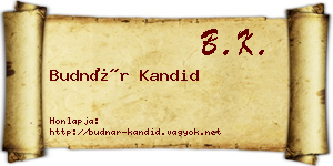 Budnár Kandid névjegykártya